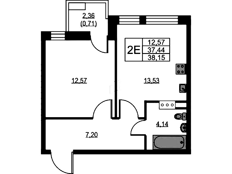 1-комнатная квартира 38.4 м², 8/9 эт., ЖК «VEREN NEXT Шуваловский»